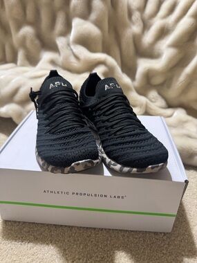 APL TechLoom Knit Sneakers in Black with Gray Camo Sole